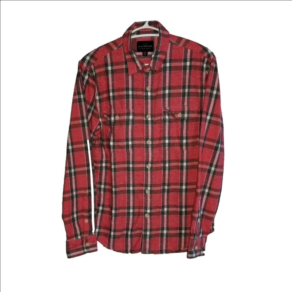 Lucky Brand Long Sleeve Multicolour Big Ckeck Plaid Button Up Label Reads Size S
